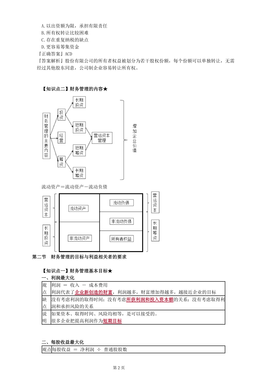 2018年注会CPA备考财务管理第二轮教材考点重点知识强化总结全_第2页