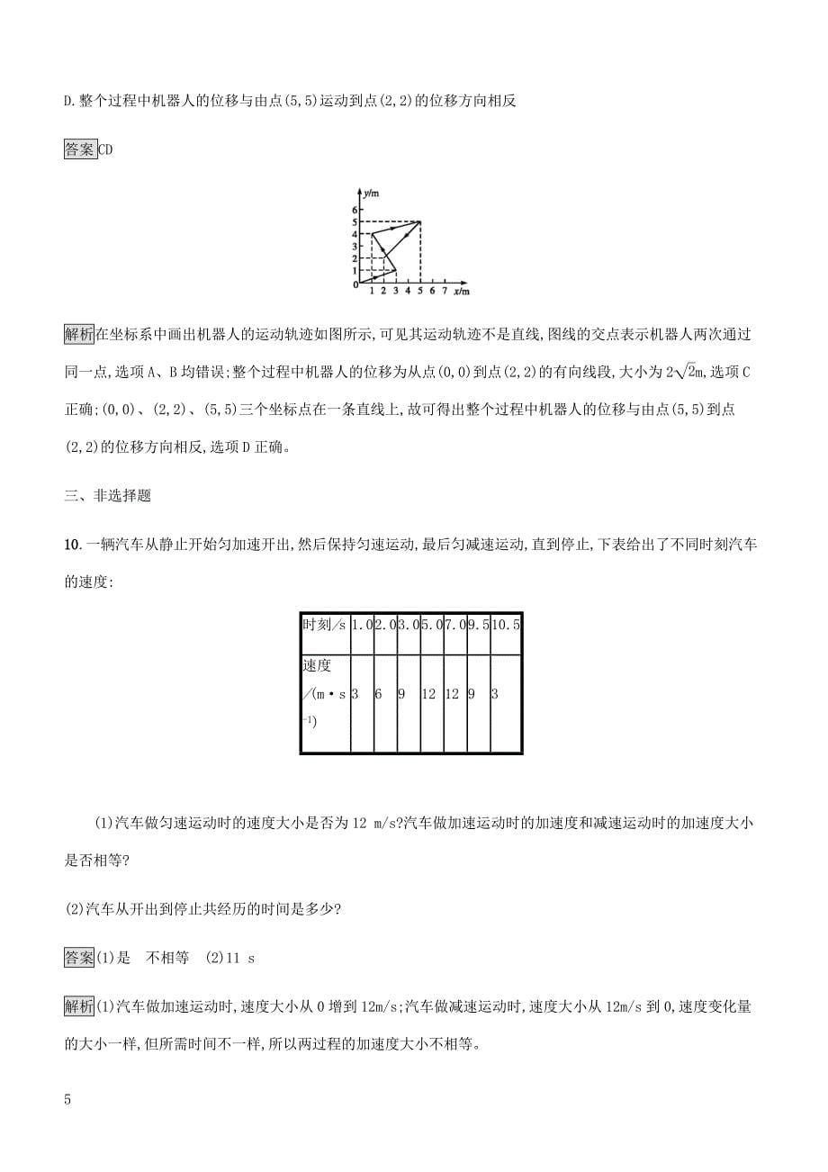 通用版2020版高考物理大一轮复习考点规范练1描述运动的基本概念匀速运动新人教版含答案_第5页