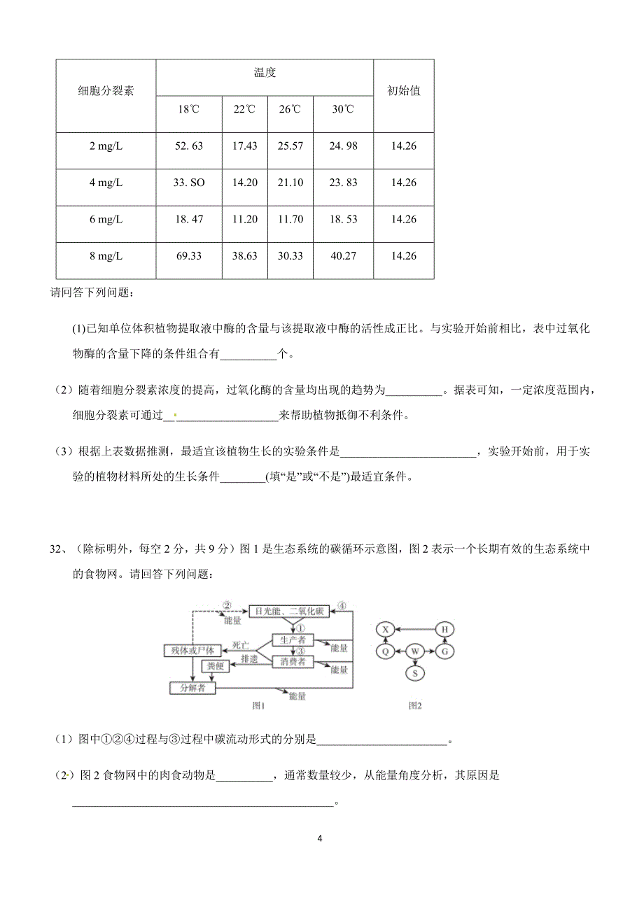 高三生物下学期周练测试7_第4页