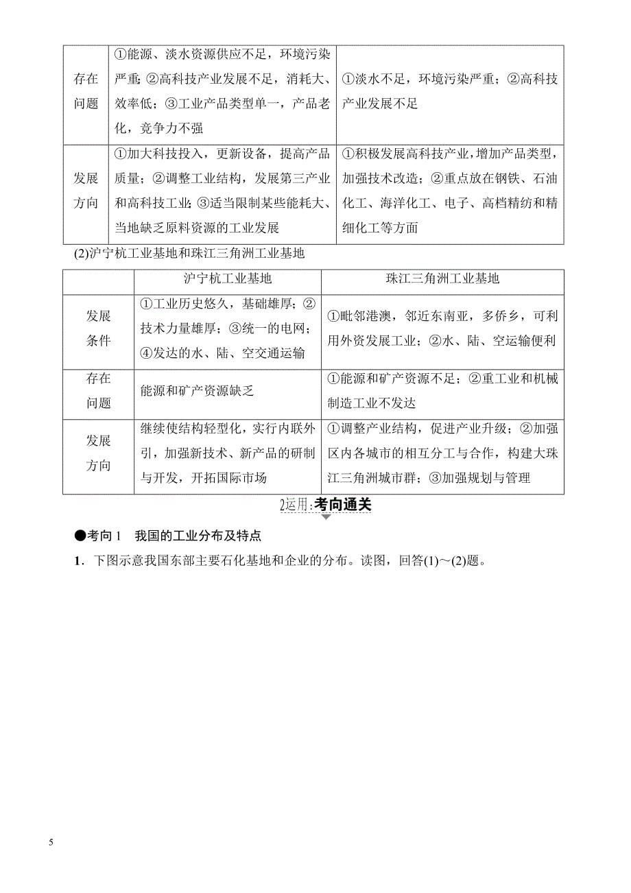 2018届高考地理第二轮知识点检测13(第7讲_中国的工业)_第5页