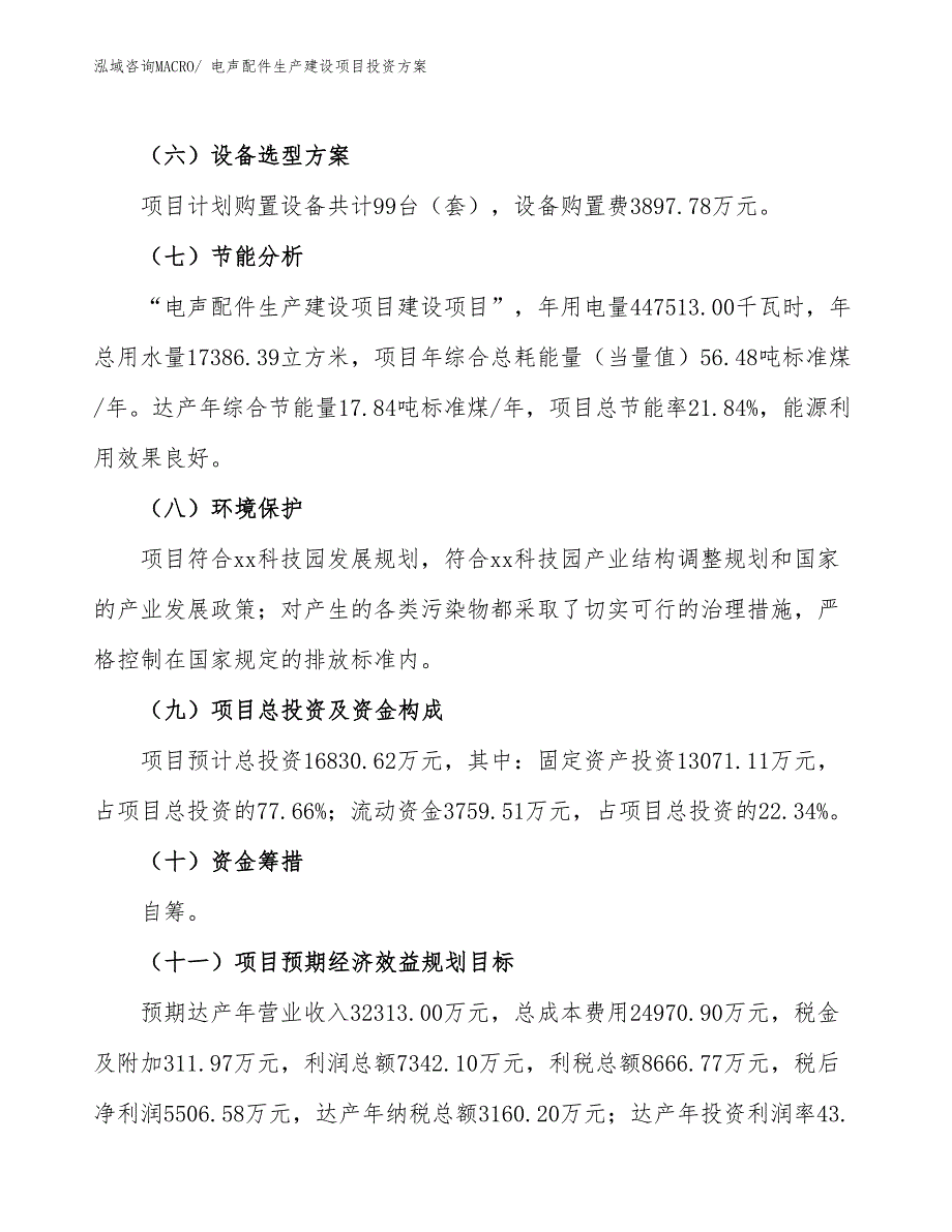 （项目申请）电声配件生产建设项目投资方案_第3页