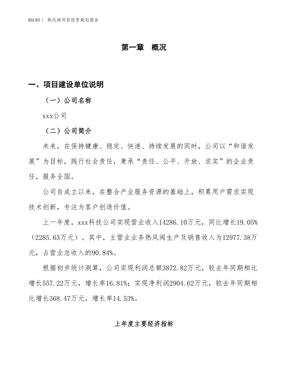 热风阀项目投资规划报告_第1页