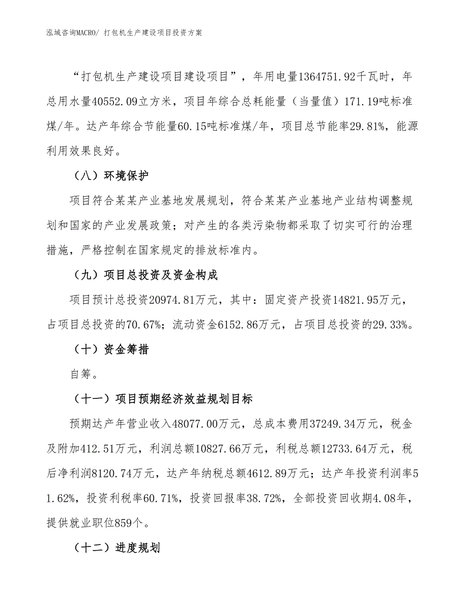 （项目申请）打包机生产建设项目投资方案_第3页