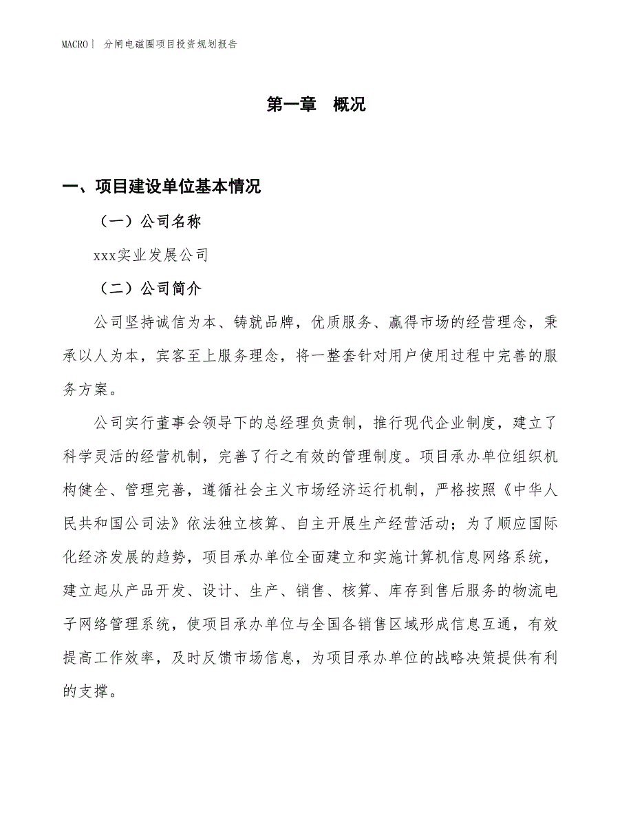 分闸电磁圈项目投资规划报告_第1页