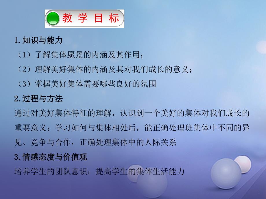 2016年秋季版七年级道德与法治下册第三单元在集体中成长第八课美好集体有我在第1框憧憬美好集体课件_第2页