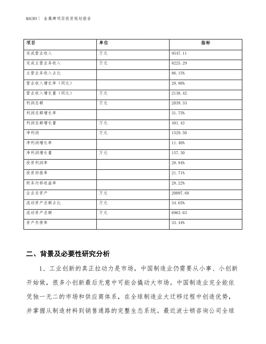 金属牌项目投资规划报告_第2页