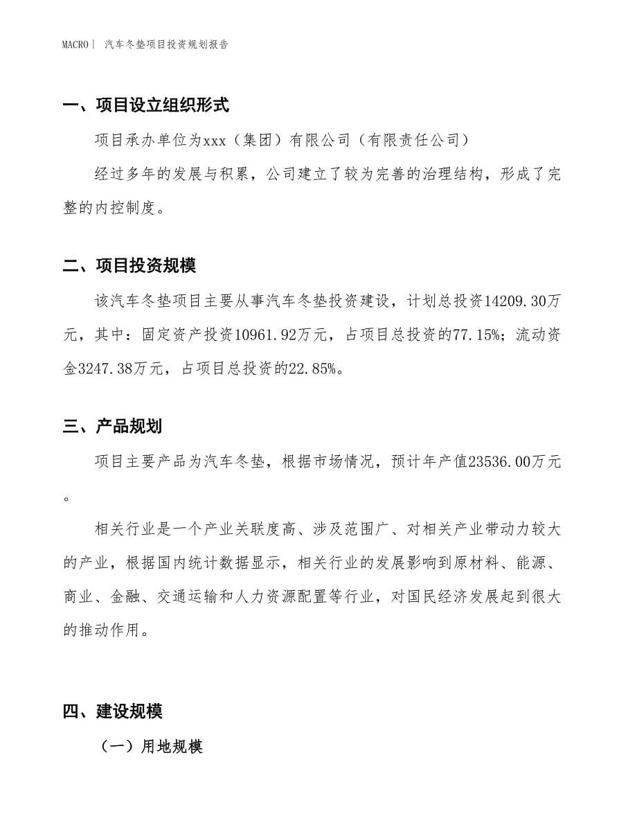 汽车冬垫项目投资规划报告_第5页