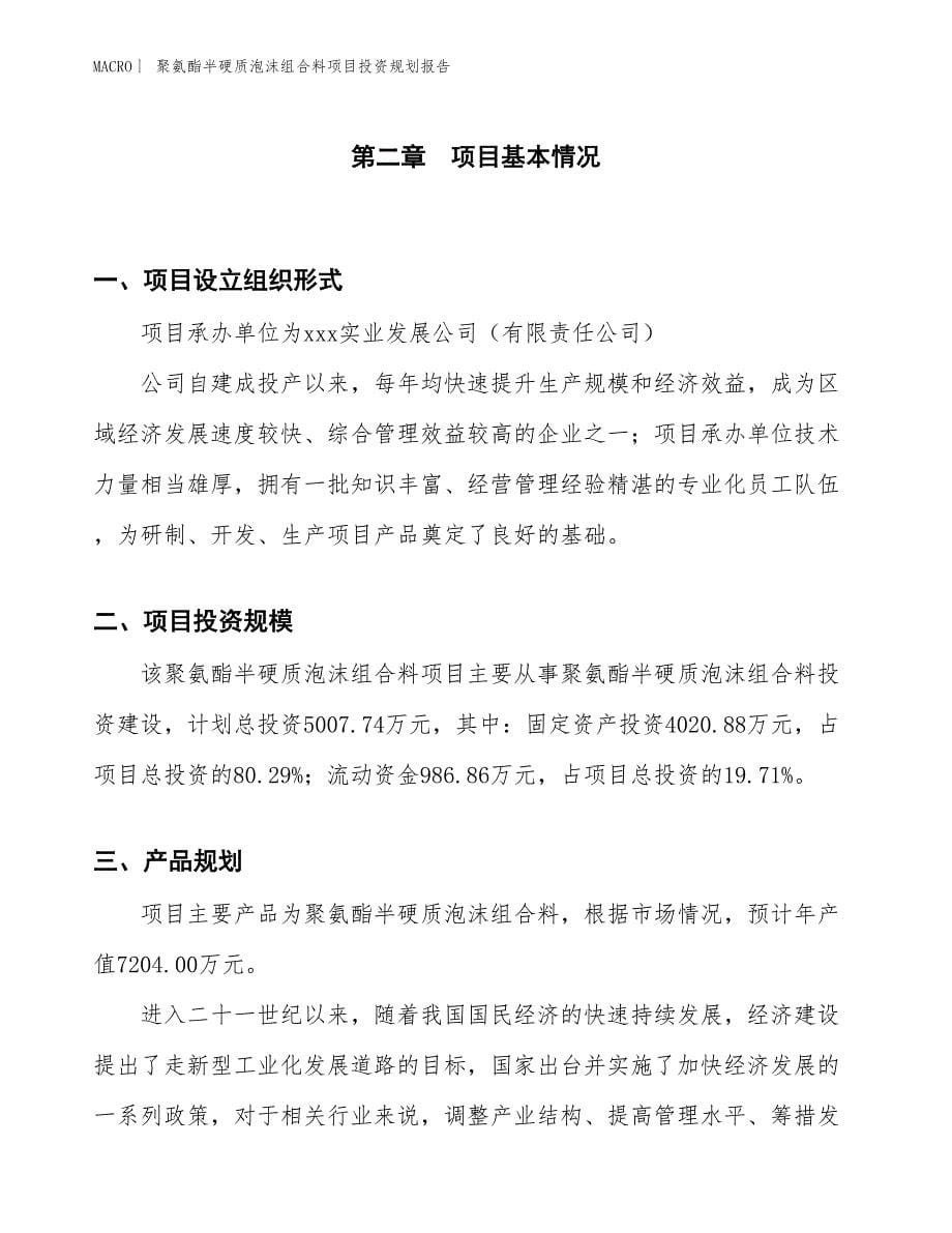 聚氨酯半硬质泡沫组合料项目投资规划报告_第5页