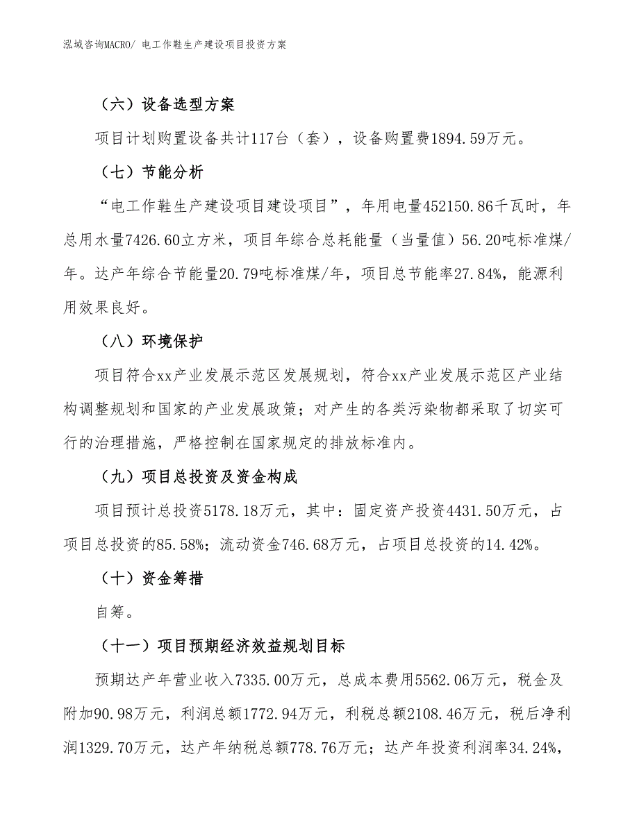 （项目申请）电工作鞋生产建设项目投资方案_第3页