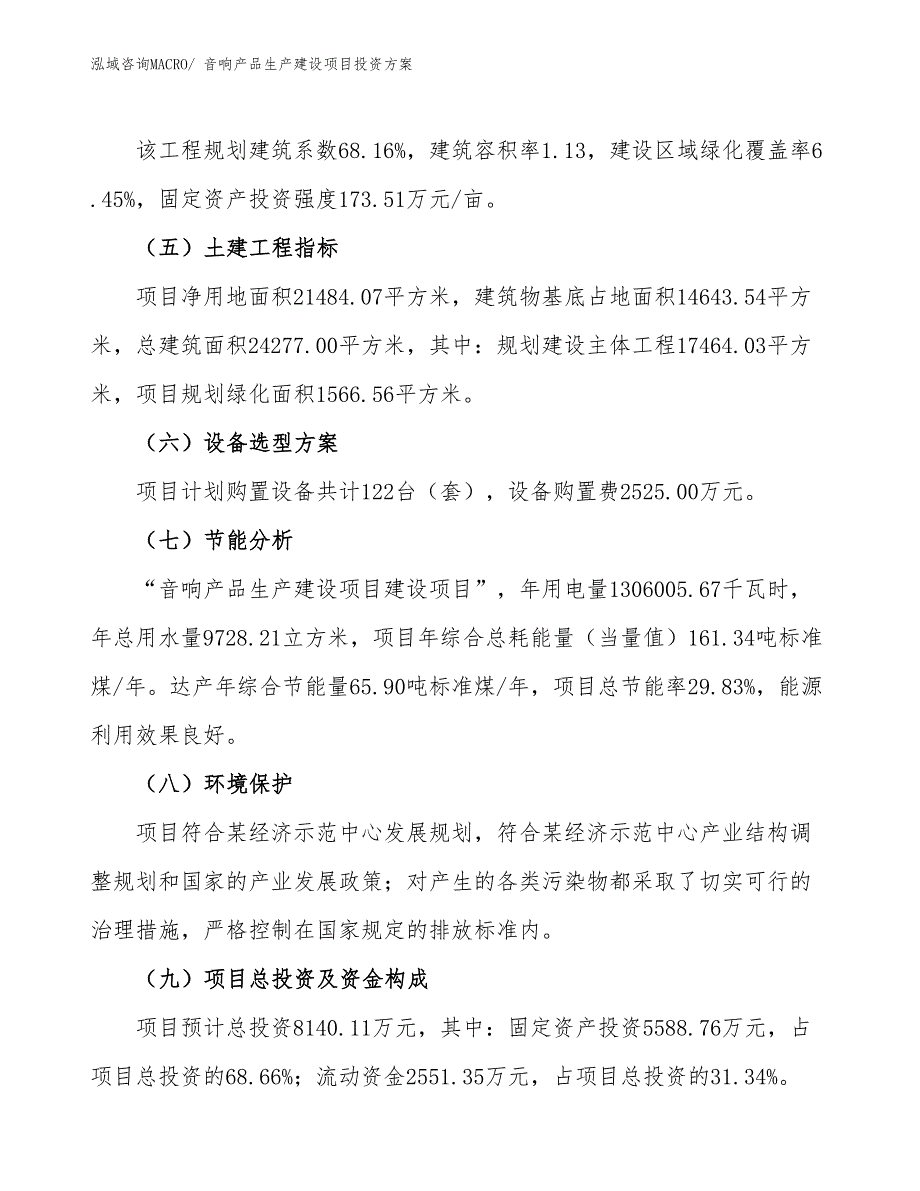 （项目申请）音响产品生产建设项目投资方案_第3页