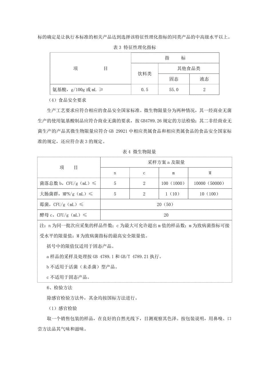 食用氨基酸制品征求意见稿编制说明_第5页