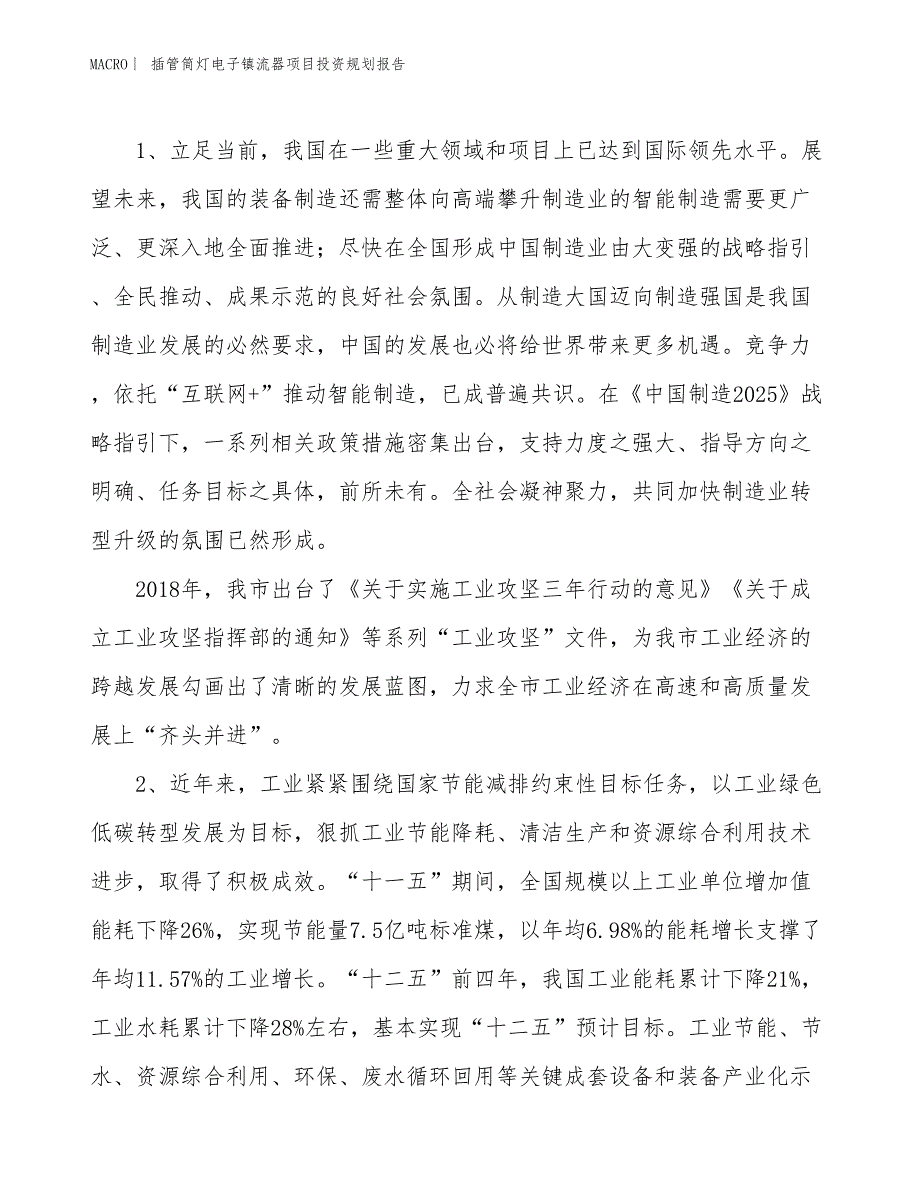 插管筒灯电子镇流器项目投资规划报告_第3页