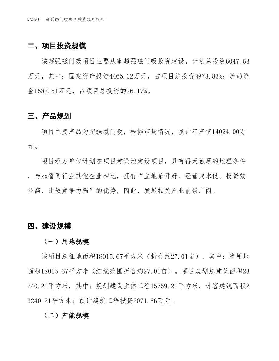 超强磁门吸项目投资规划报告_第5页