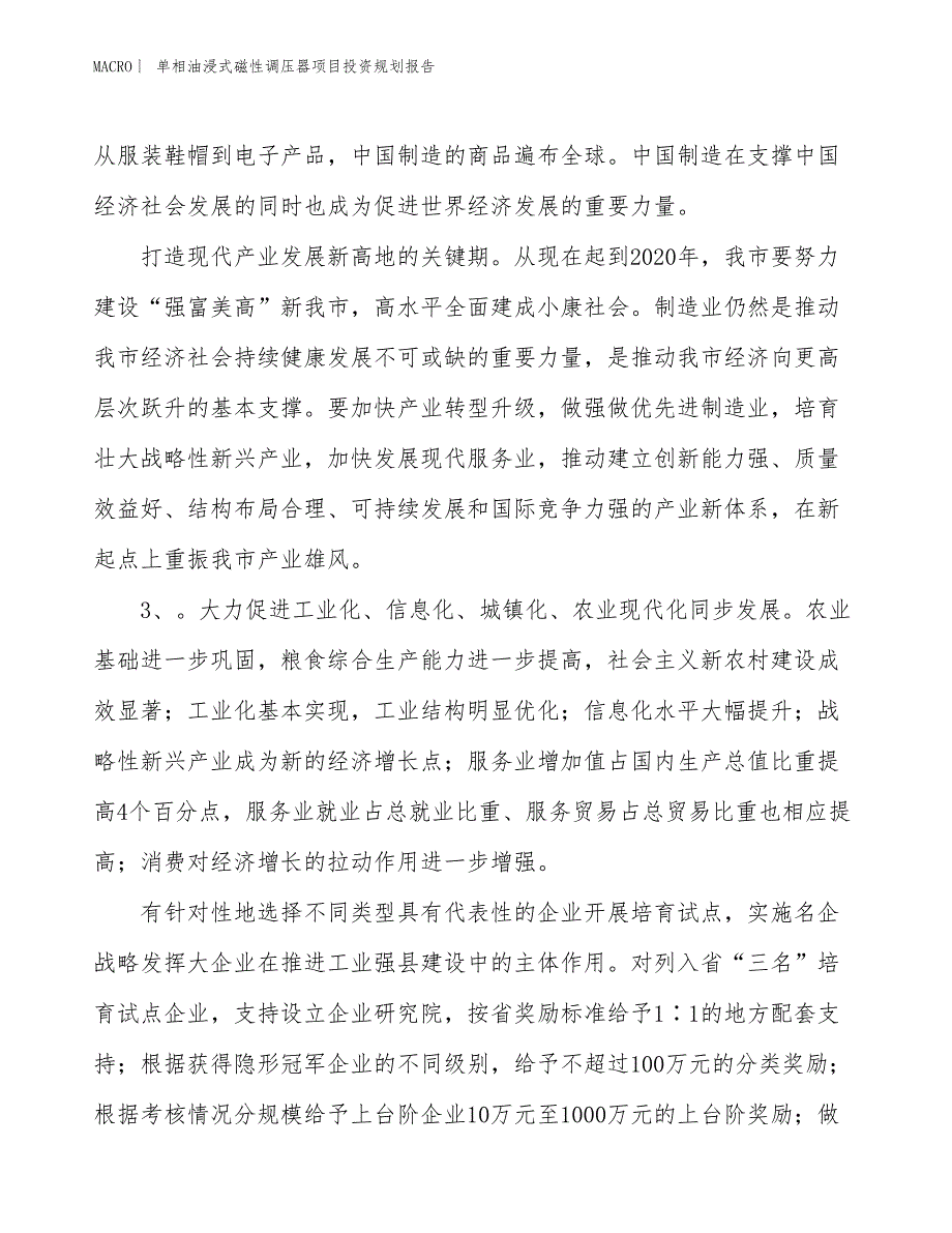 单相油浸式磁性调压器项目投资规划报告_第4页