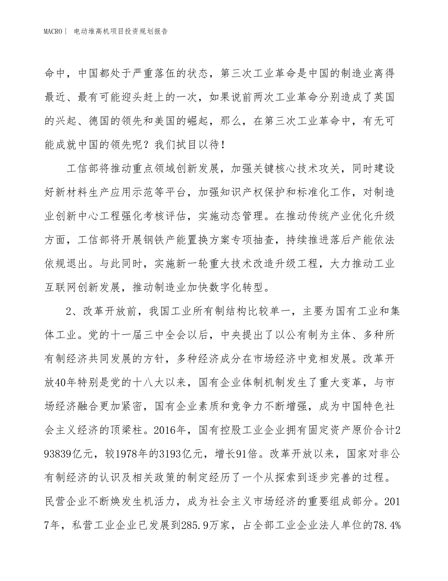 电动堆高机项目投资规划报告_第3页