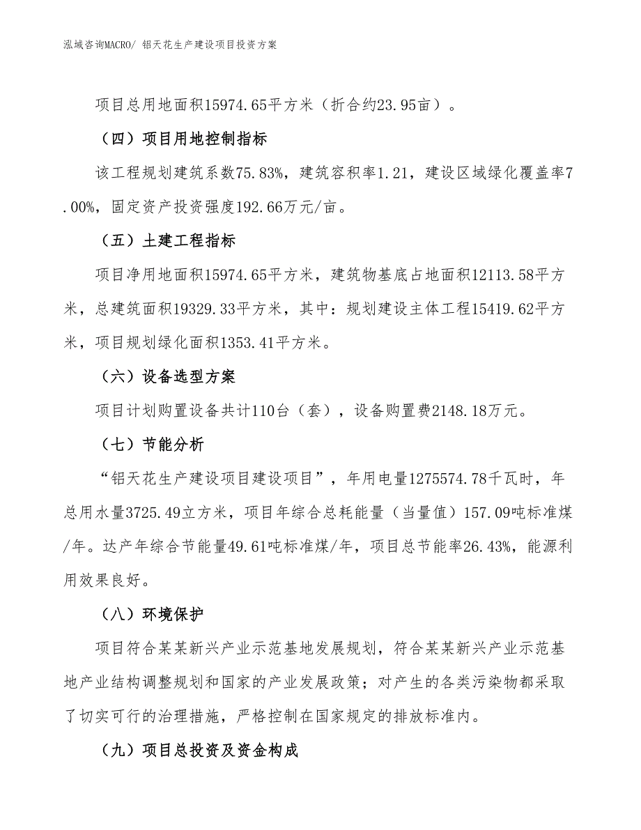 （项目申请）铝天花生产建设项目投资方案_第3页