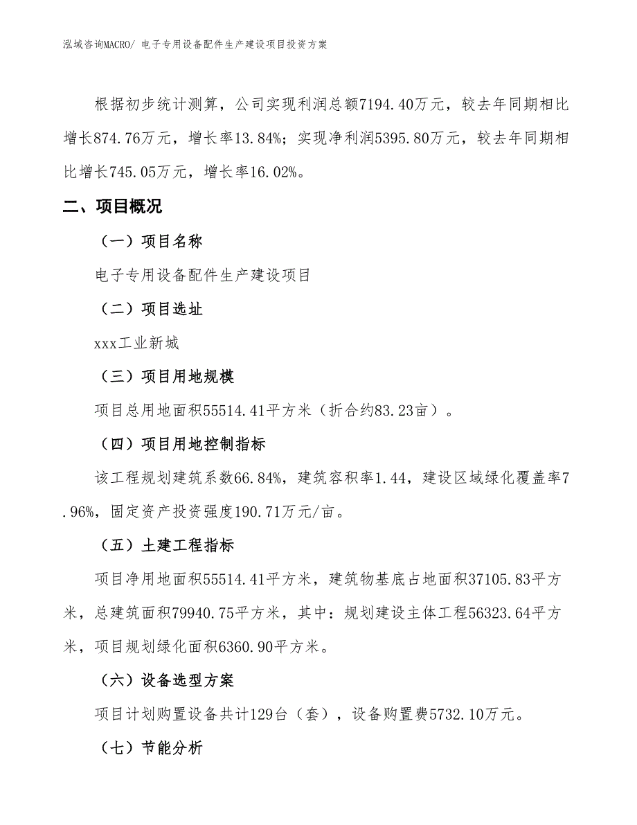 （项目申请）电子专用设备配件生产建设项目投资方案_第3页