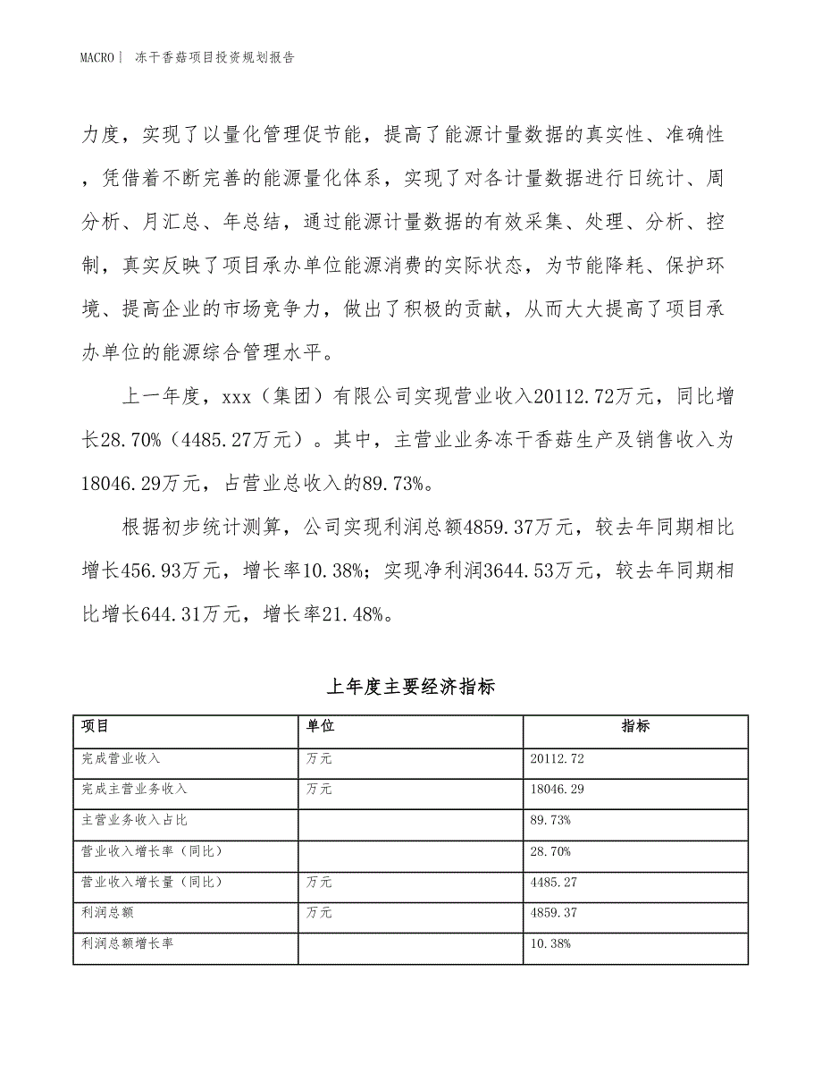 冻干香菇项目投资规划报告_第2页