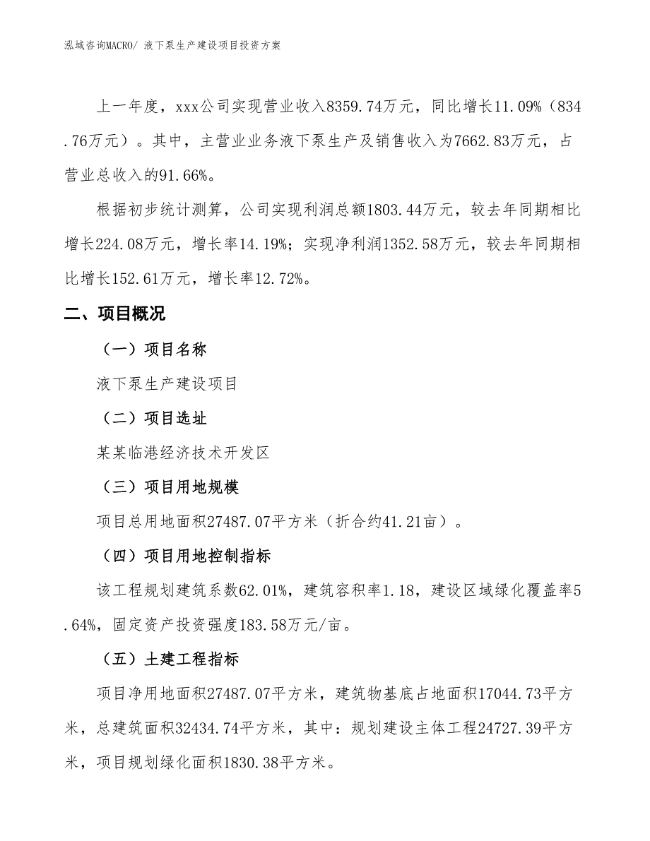 （项目申请）液下泵生产建设项目投资方案_第2页