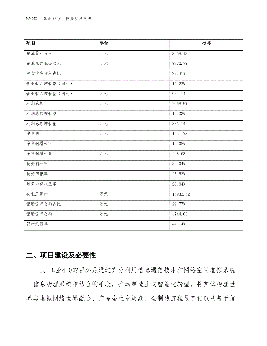 短路线项目投资规划报告_第2页