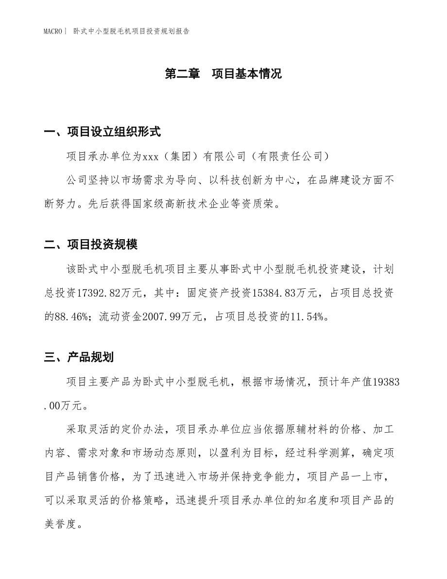 卧式中小型脱毛机项目投资规划报告_第5页