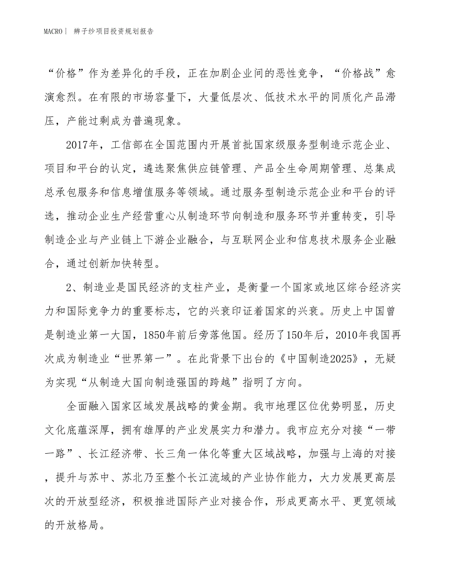 辨子纱项目投资规划报告_第3页