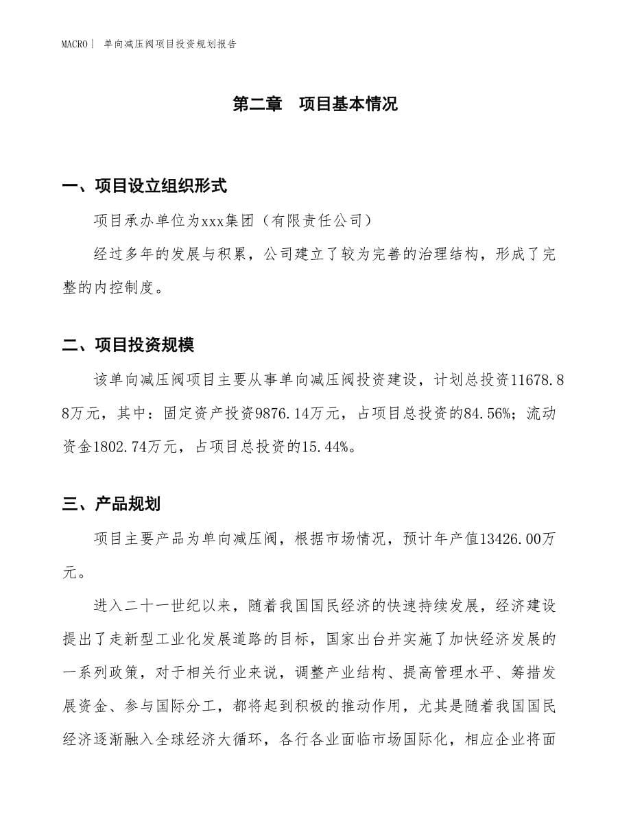 单向减压阀项目投资规划报告_第5页