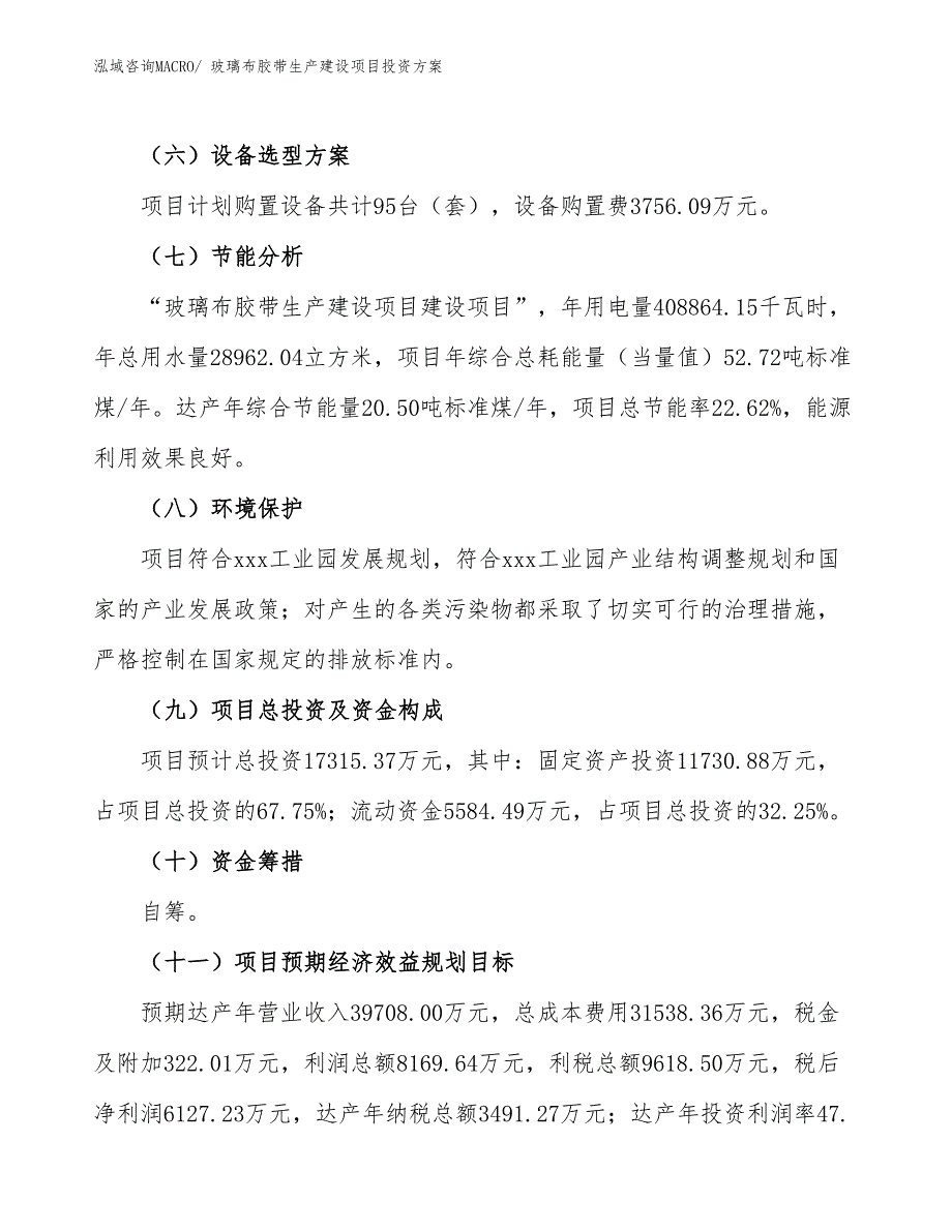 （项目申请）玻璃布胶带生产建设项目投资方案_第3页