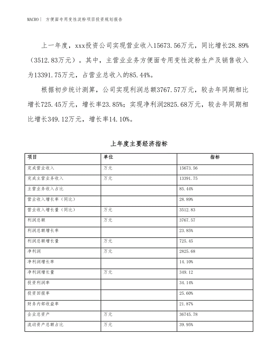 方便面专用变性淀粉项目投资规划报告_第2页