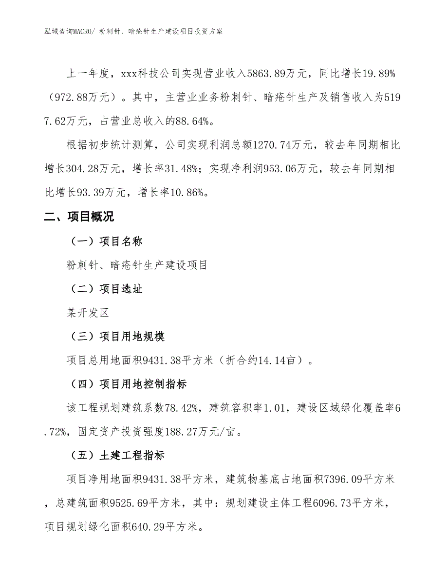 （项目申请）粉刺针、暗疮针生产建设项目投资方案_第2页