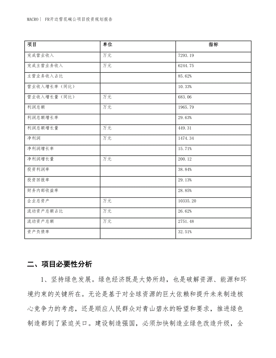 FR开边雪花碗公项目投资规划报告_第2页