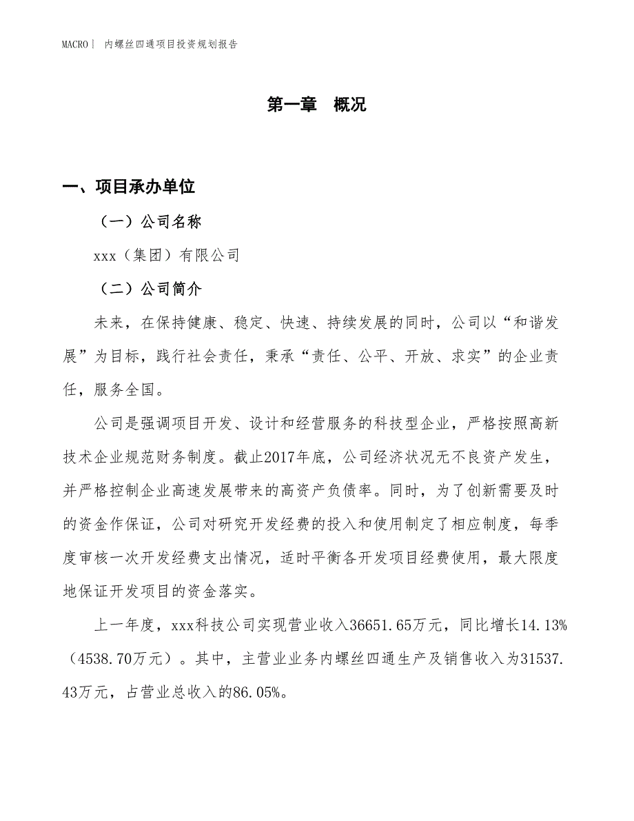 内螺丝四通项目投资规划报告_第1页