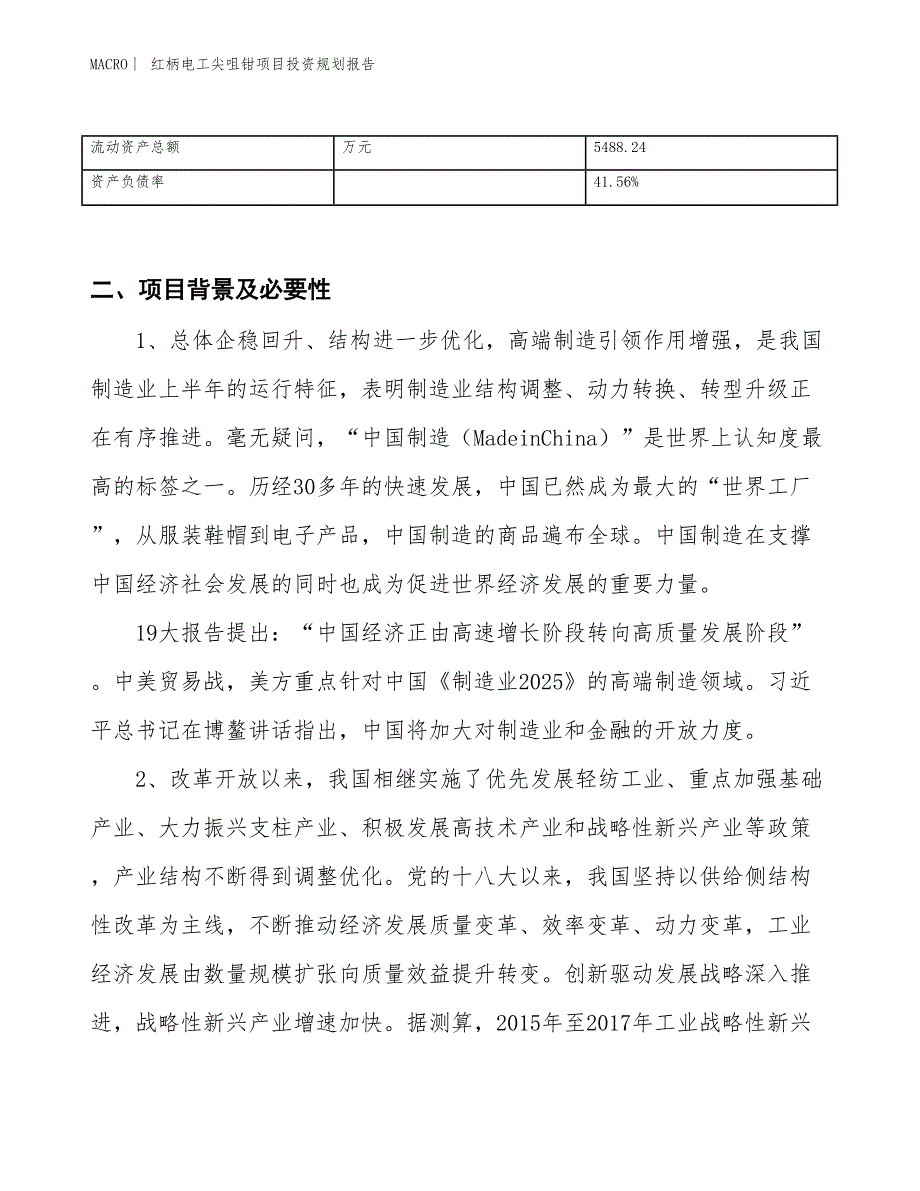 红柄电工尖咀钳项目投资规划报告_第3页