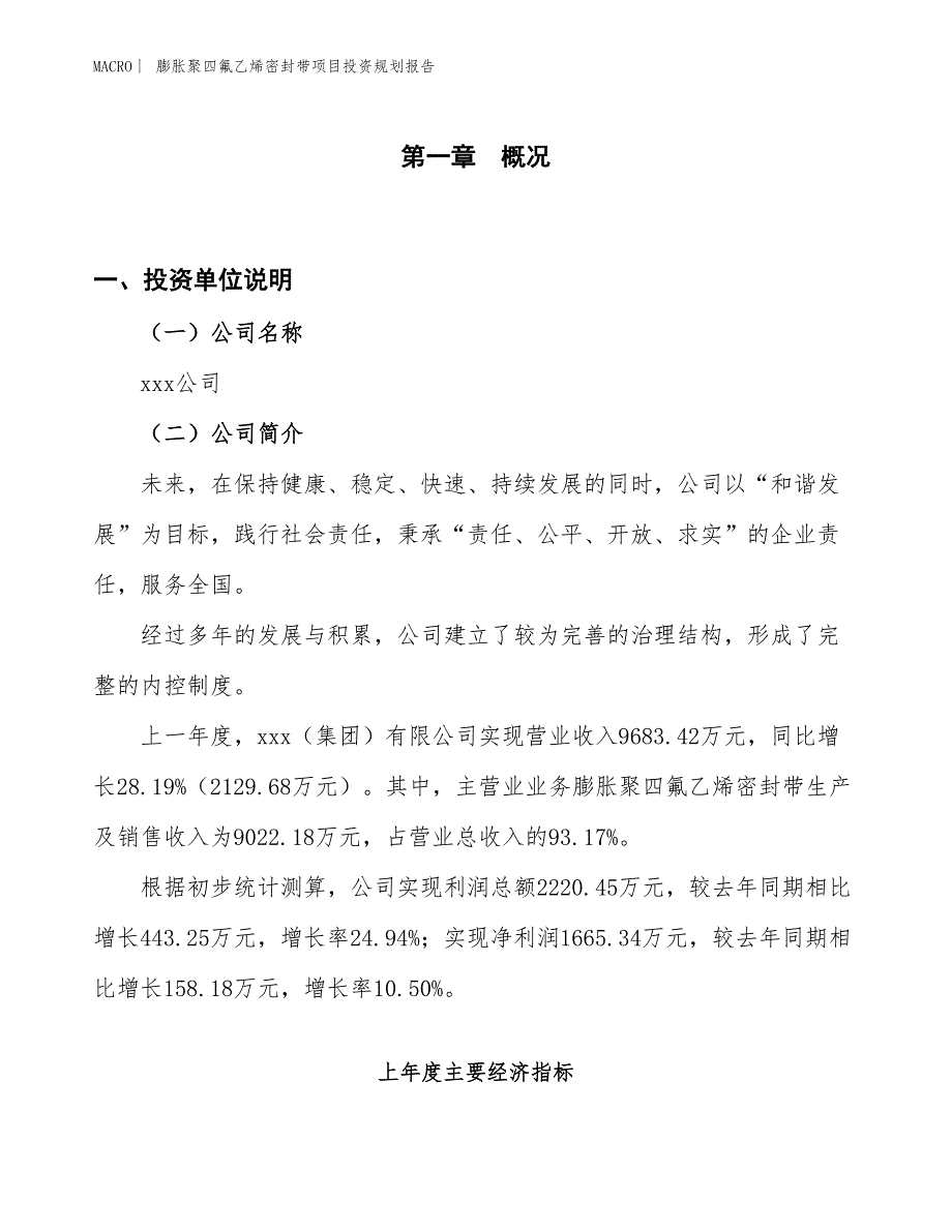 膨胀聚四氟乙烯密封带项目投资规划报告_第1页