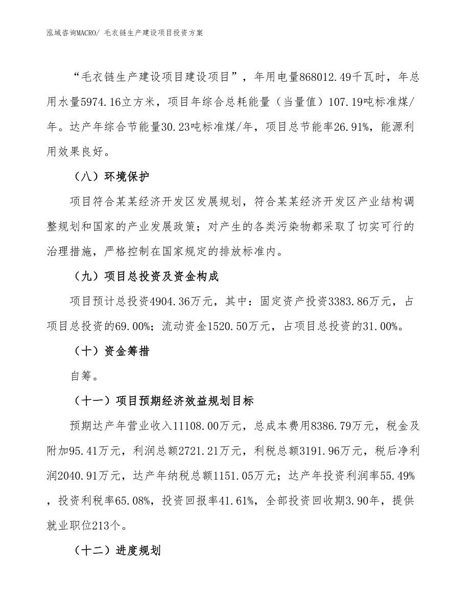 （项目申请）毛衣链生产建设项目投资方案_第3页