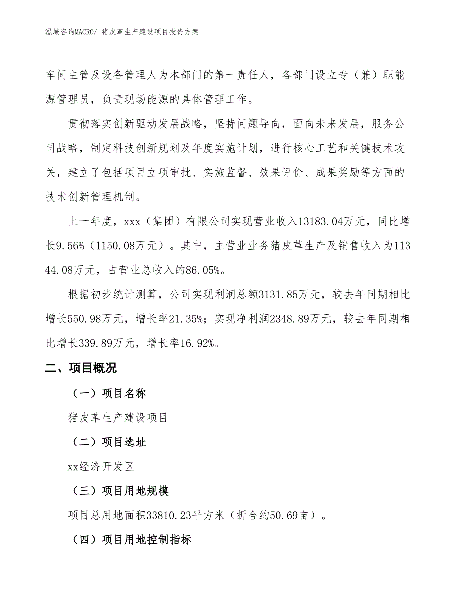 （项目申请）猪皮革生产建设项目投资方案_第2页