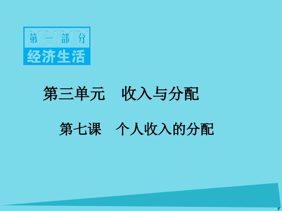 2017高考政治一轮复习-第一部分-经济生活-3.7-个人收._第1页