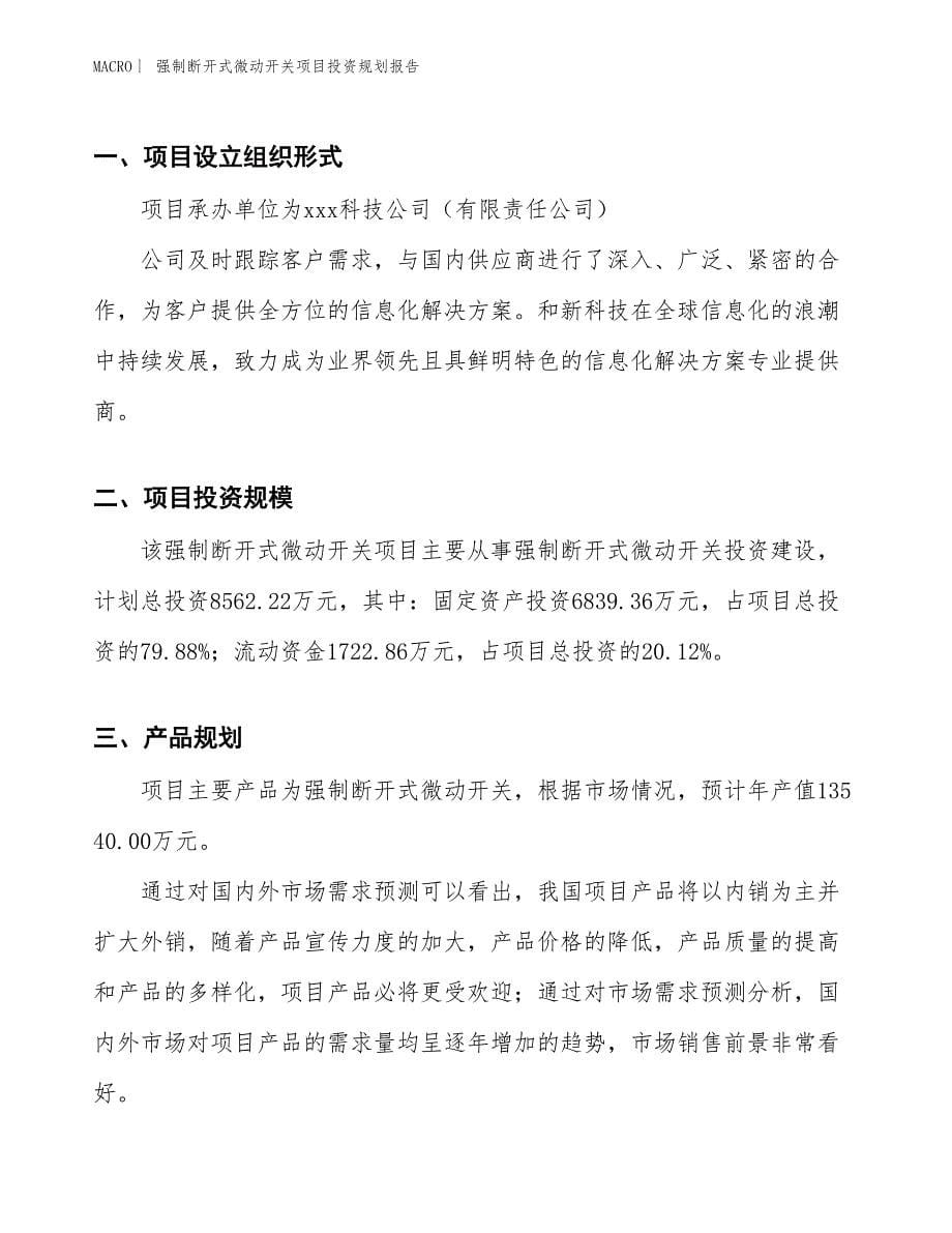 强制断开式微动开关项目投资规划报告_第5页