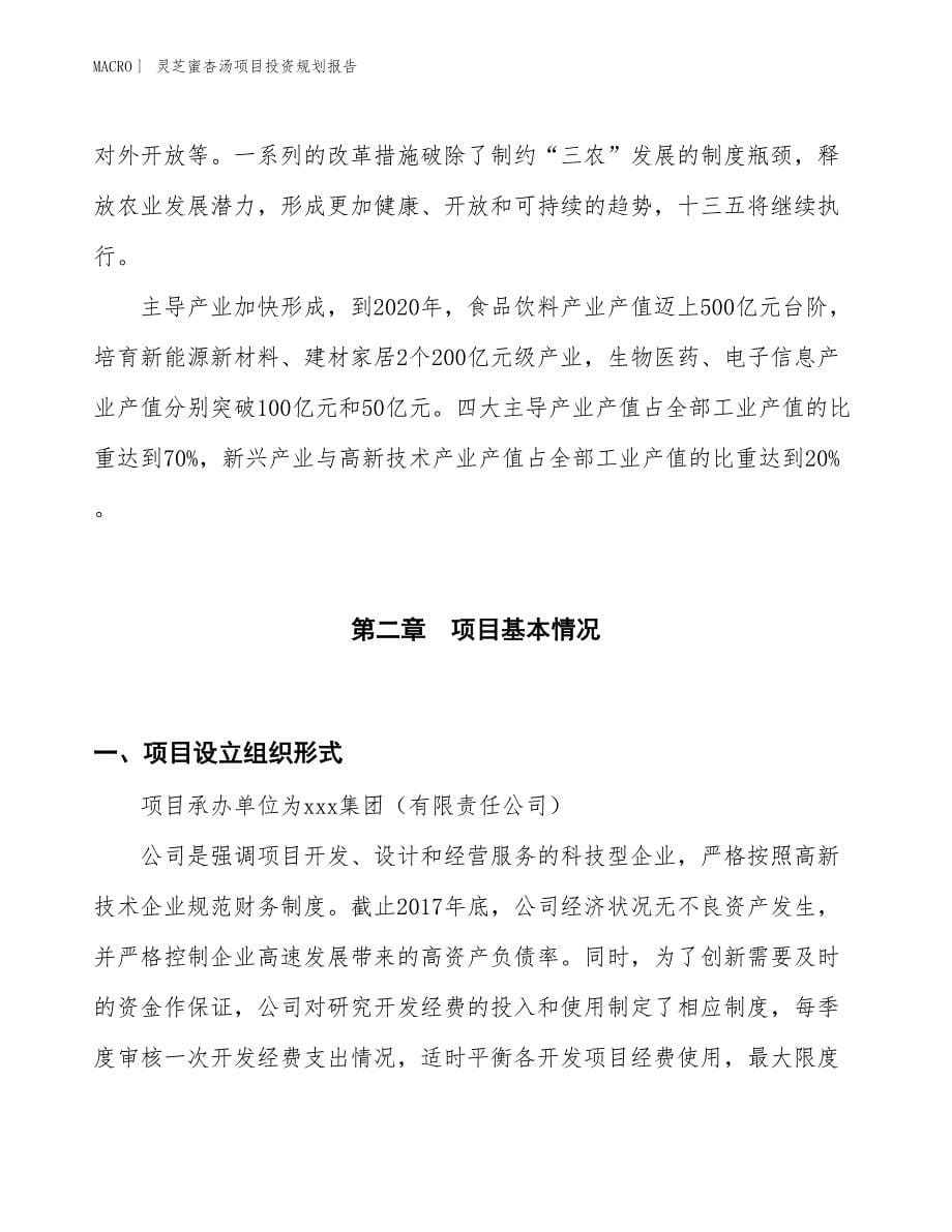 灵芝蜜杏汤项目投资规划报告_第5页