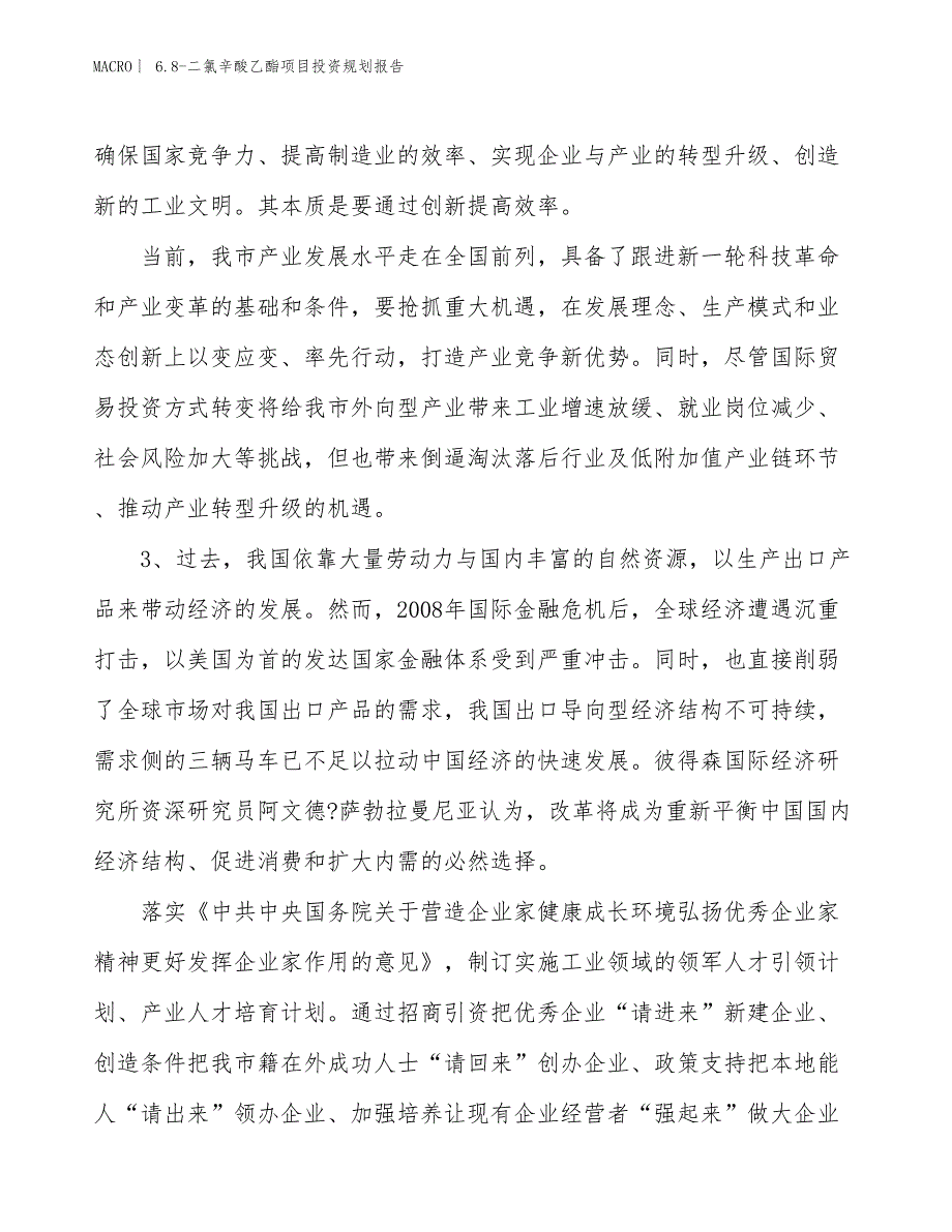 6.8-二氯辛酸乙酯项目投资规划报告_第4页