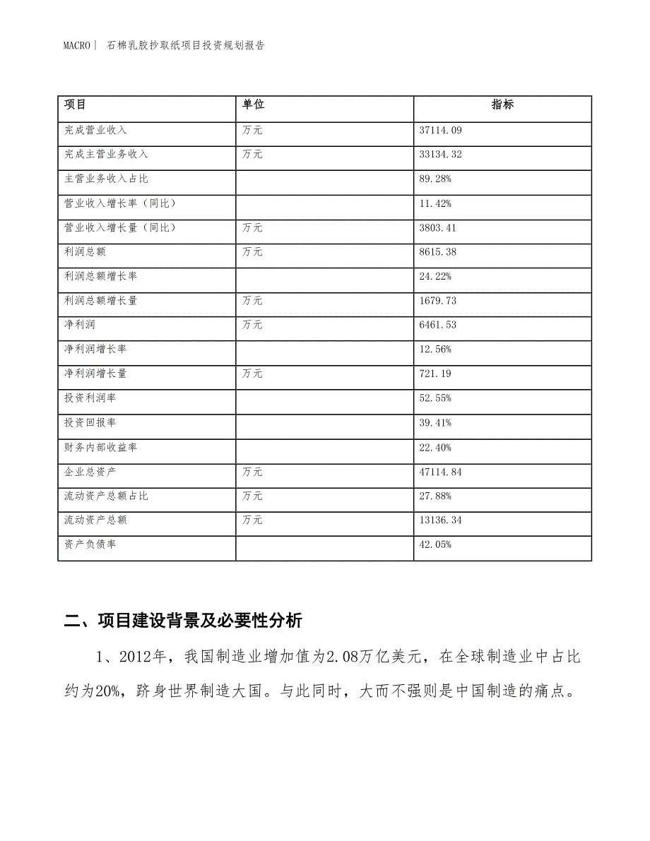 石棉乳胶抄取纸项目投资规划报告_第2页