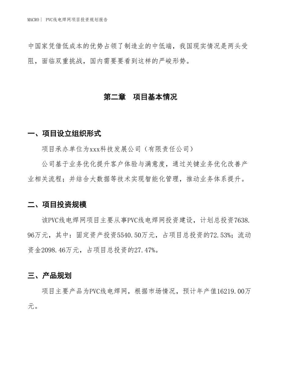 PVC线电焊网项目投资规划报告_第5页