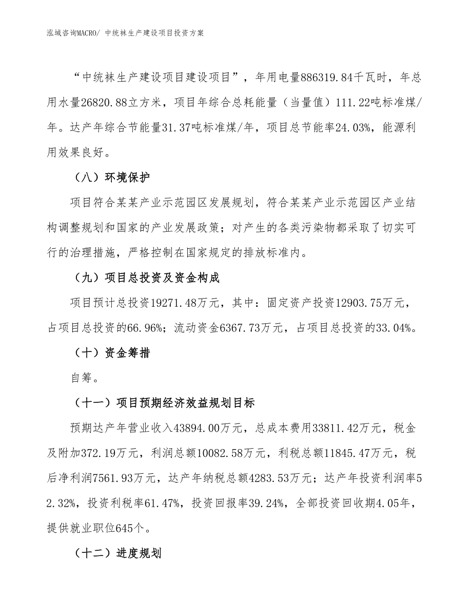 （项目申请）中统袜生产建设项目投资方案_第3页