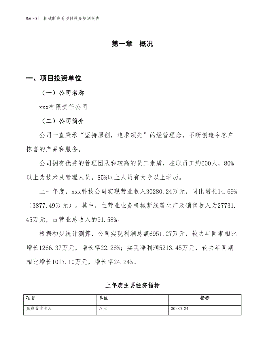 机械断线剪项目投资规划报告_第1页