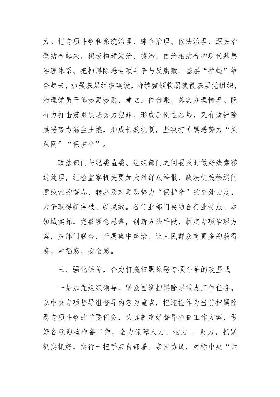 在XX县扫黑除恶专项斗争工作推进会暨迎接中央督导工作动员会上的讲话_第5页