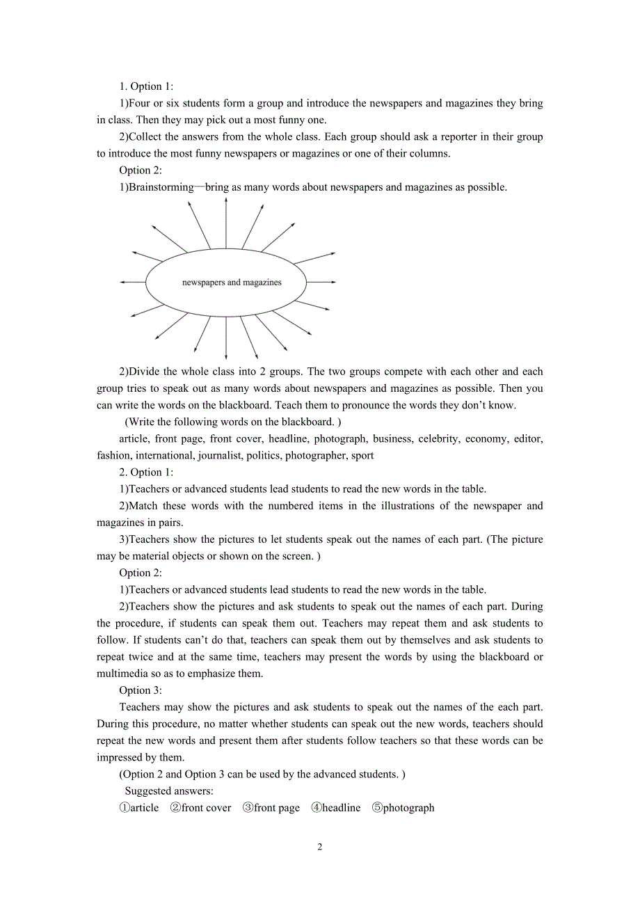 高中英语新课标外研版必修2教案（Module 5　Newspapers and Magazines the 1st　Period）_第2页