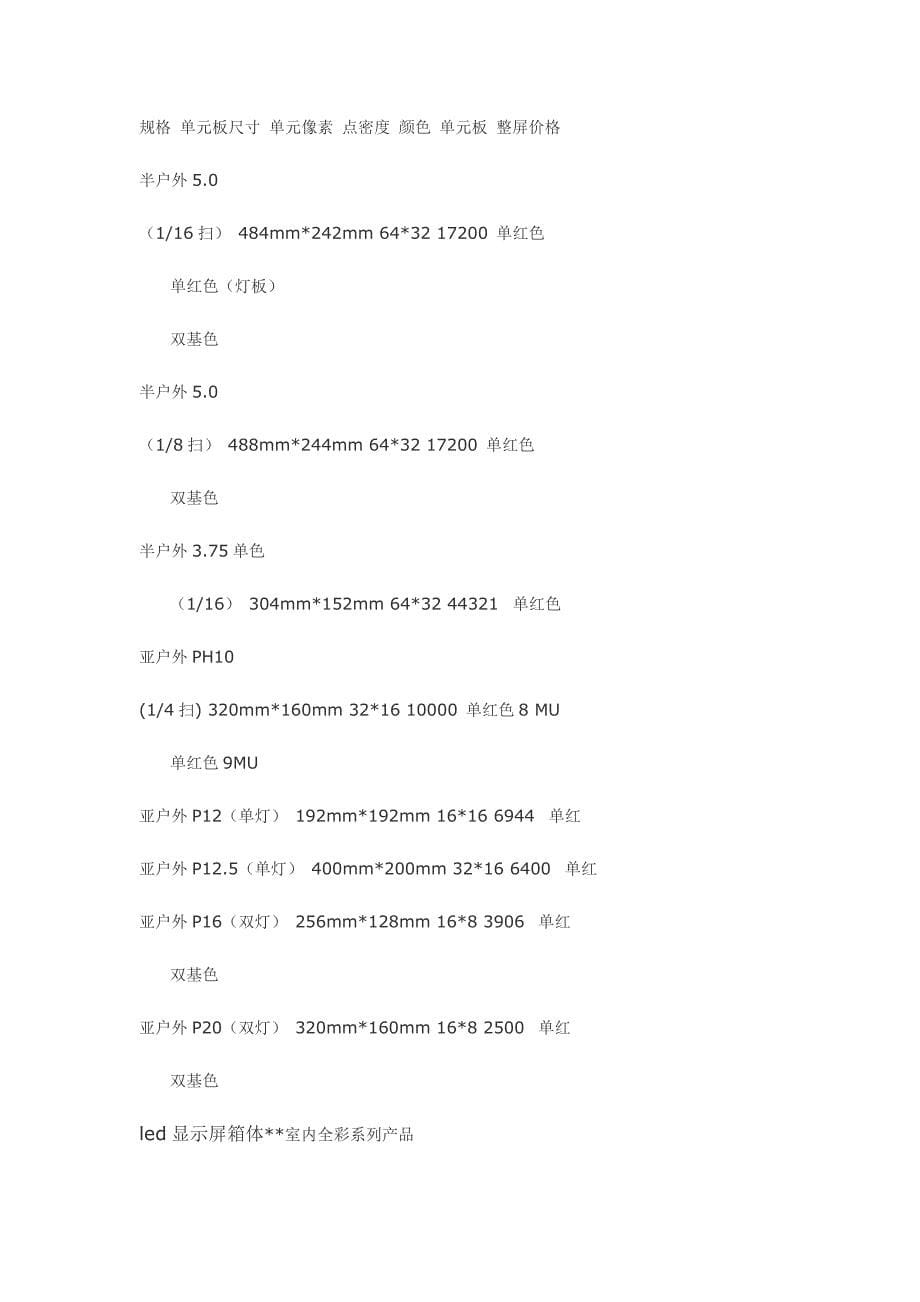 led显示屏工程报价计算方法_第5页