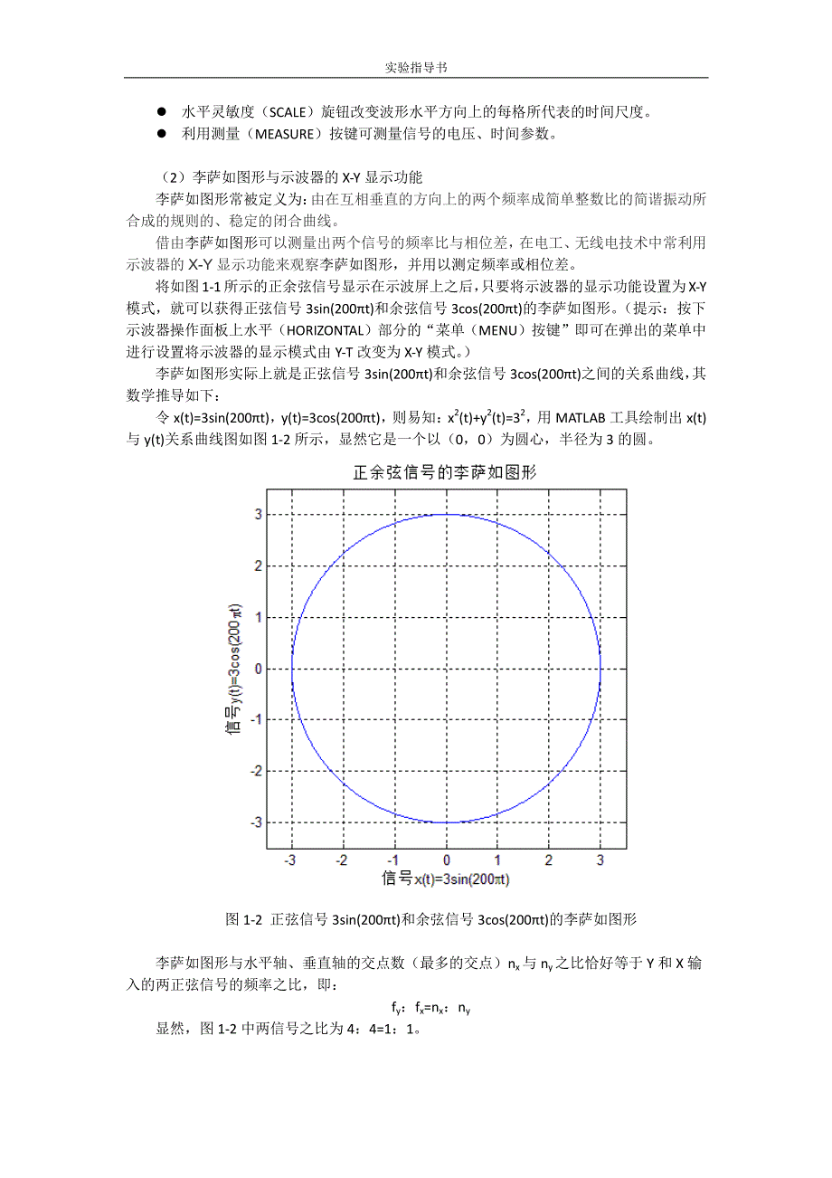 实验1 示波器函数信号发生器的原理及使用(实验指导书)_第3页