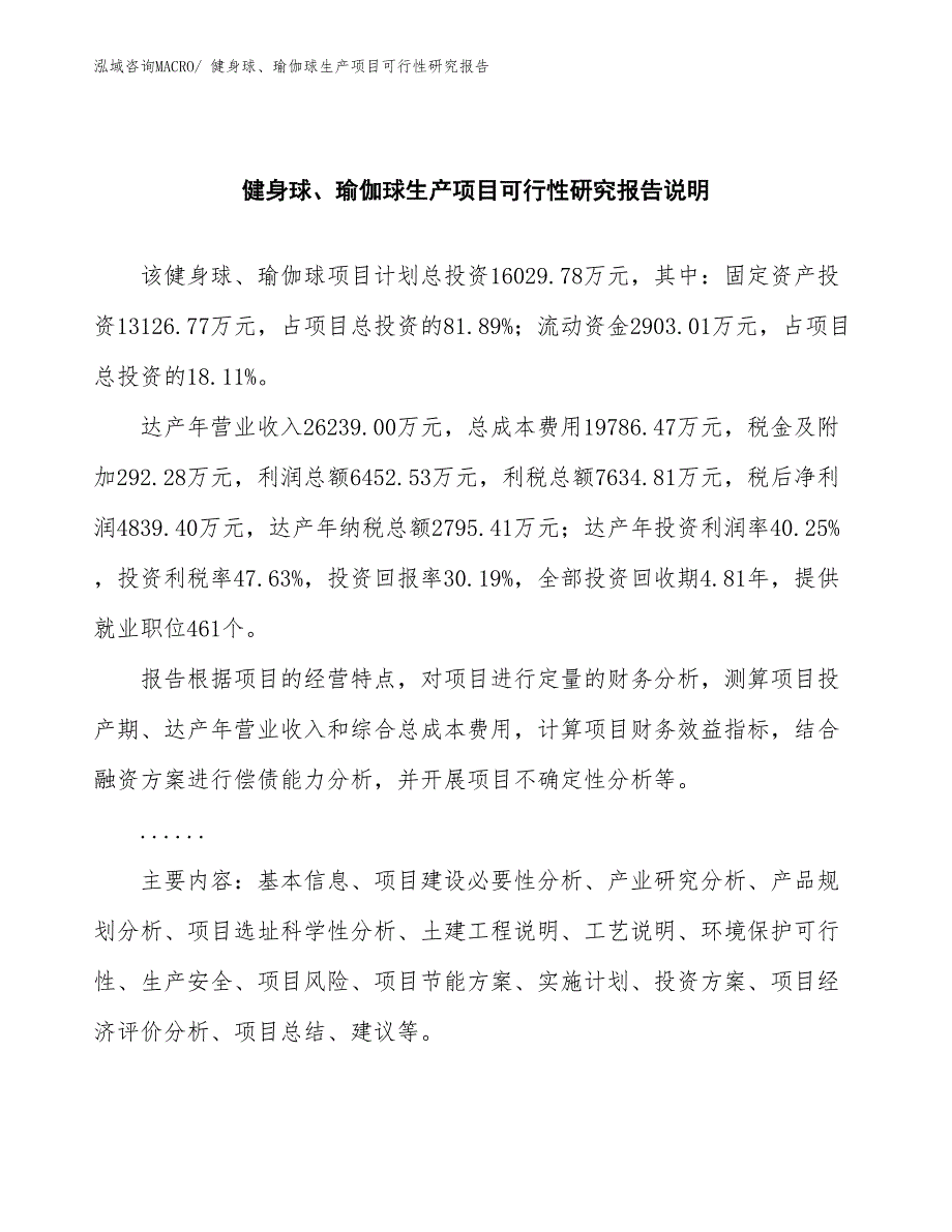 （建设方案）健身球、瑜伽球生产项目可行性研究报告_第2页