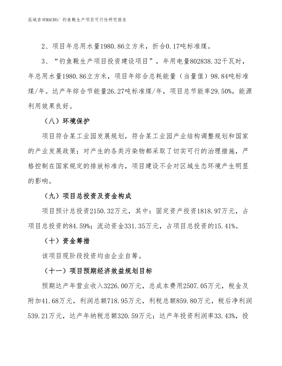 （规划设计）钓鱼靴生产项目可行性研究报告_第4页